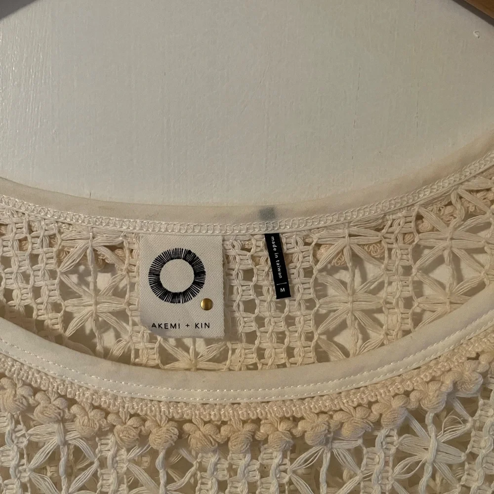 Chic Cream Crochet Fringe Blouse - Picture 2 of 4